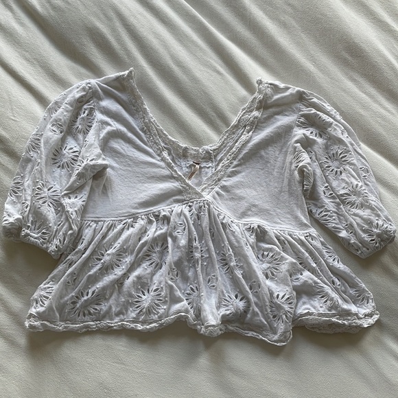 Free People Eyelet & Lace Sweeter Side Top - Picture 8 of 16